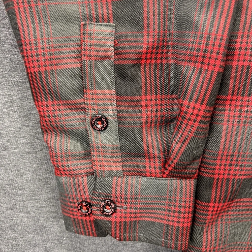Dixxon Flannel Co Jacket Mens L The Forge Quilt Lined Snap Zip Shacket Red Gray - Picture 3 of 16